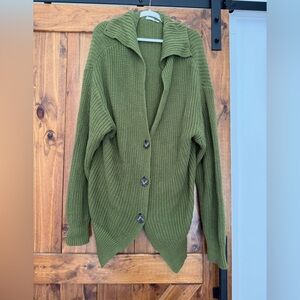 Double Zero Olive Cardigan Sweater